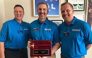PEMA 2019 Vice President Rod Henricks (Left) and PEMA 2019 President Rob Ward (Right) are with the 2018 President Bill Werra as the gavel is passed.
